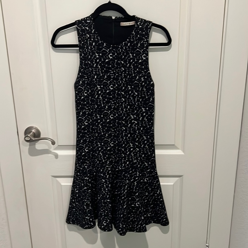 Alice + Olivia black and white racer back dress